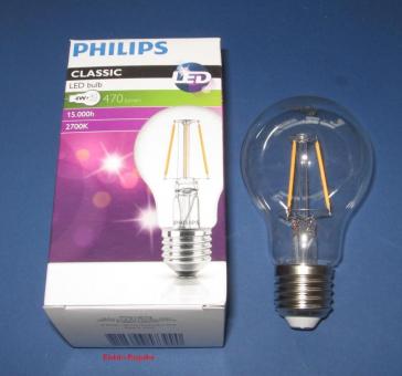LED-Lampe PHILIPS CLASSIC LEDbulb klar FIL 4.3 W (= 40 Watt) Warm White E27 
