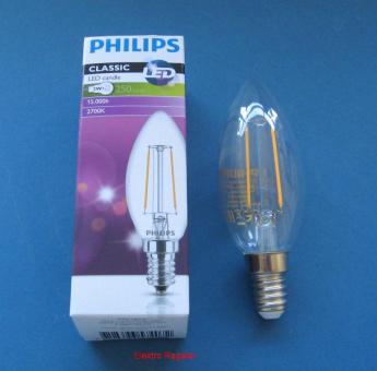 LED-Lampe PHILIPS CLASSIC LEDcandle 2-25 W/827 E14 CL 