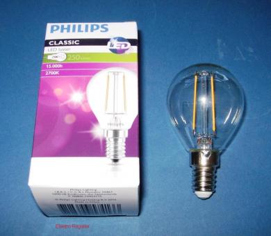 PHILIPS Classic LEDluster 2-25 W/827 P45 E14 klar 